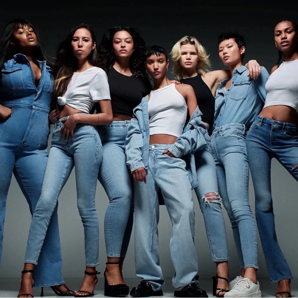 Good American Classic Blue Denim Jumpsuit